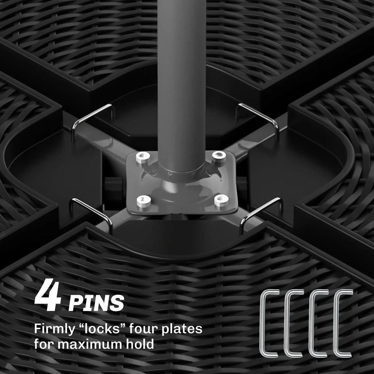 4PCs Cantilever Umbrella Base Weights, Wicker Effect HDPE, Black Umbrella Bases at Gallery Canada