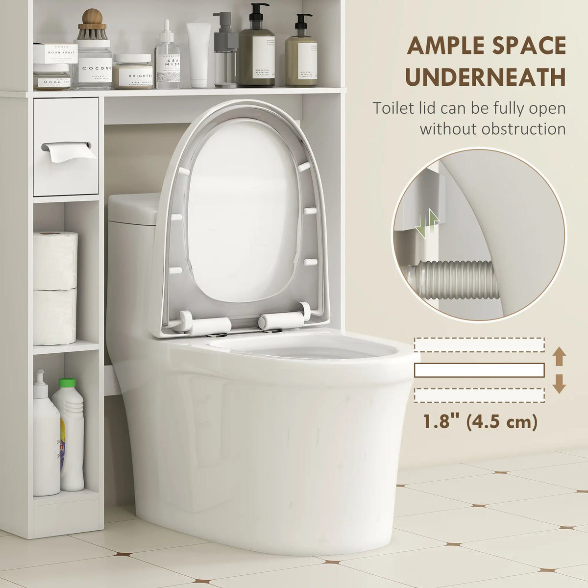 Over Toilet Storage Cabinet, Adjustable Shelf, Toilet Paper Holder Bathroom Cabinets at Gallery Canada
