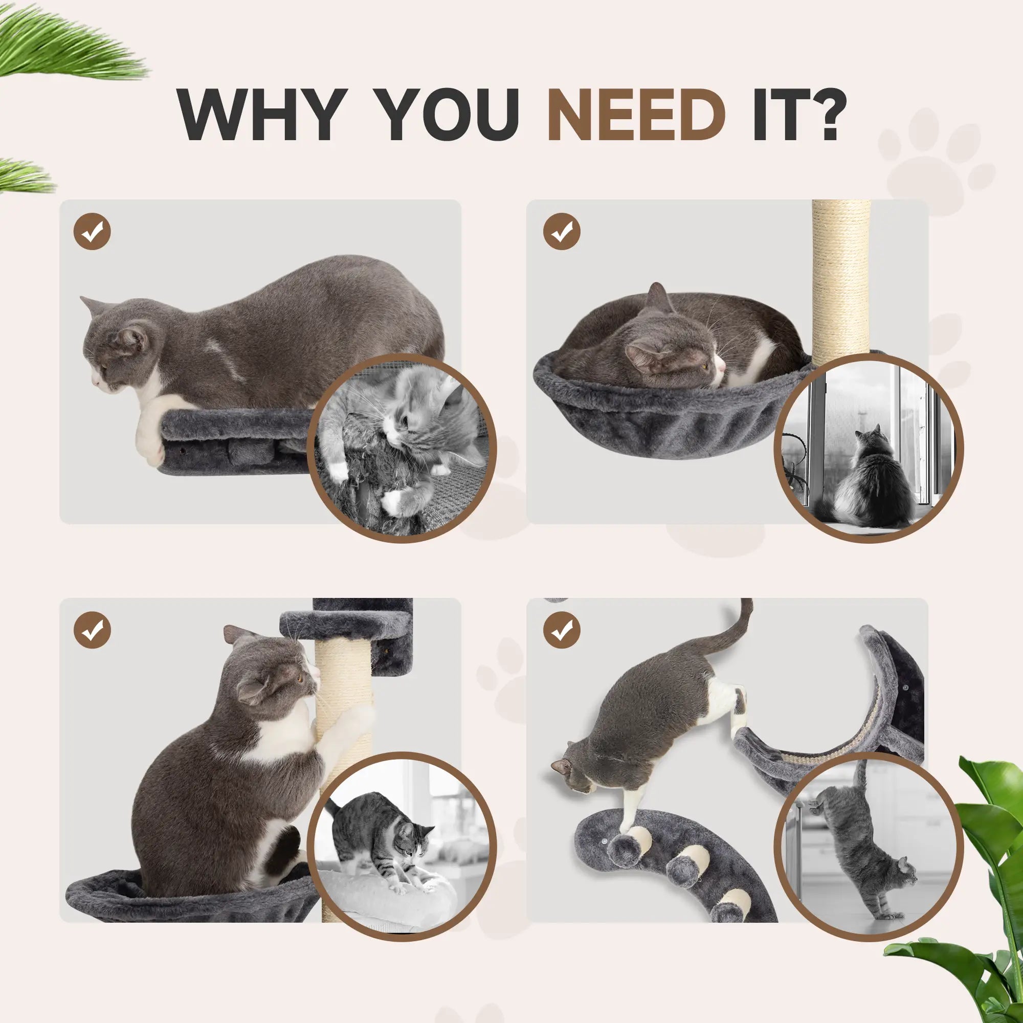 Cat Wall Shelf, Scratching Post, Play Balls, Platforms, Dark Grey Cat Climbing Wall at Gallery Canada