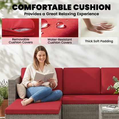 Modern Rattan Sofa Set, Wicker Patio Furniture with Coffee Table Patio Furniture Sets at Gallery Canada