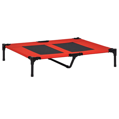 Elevated Dog Bed, Raised Cot for XL Dogs, 36" x 30" x 7", Red Elevated Dog Beds Red and Black at Gallery Canada
