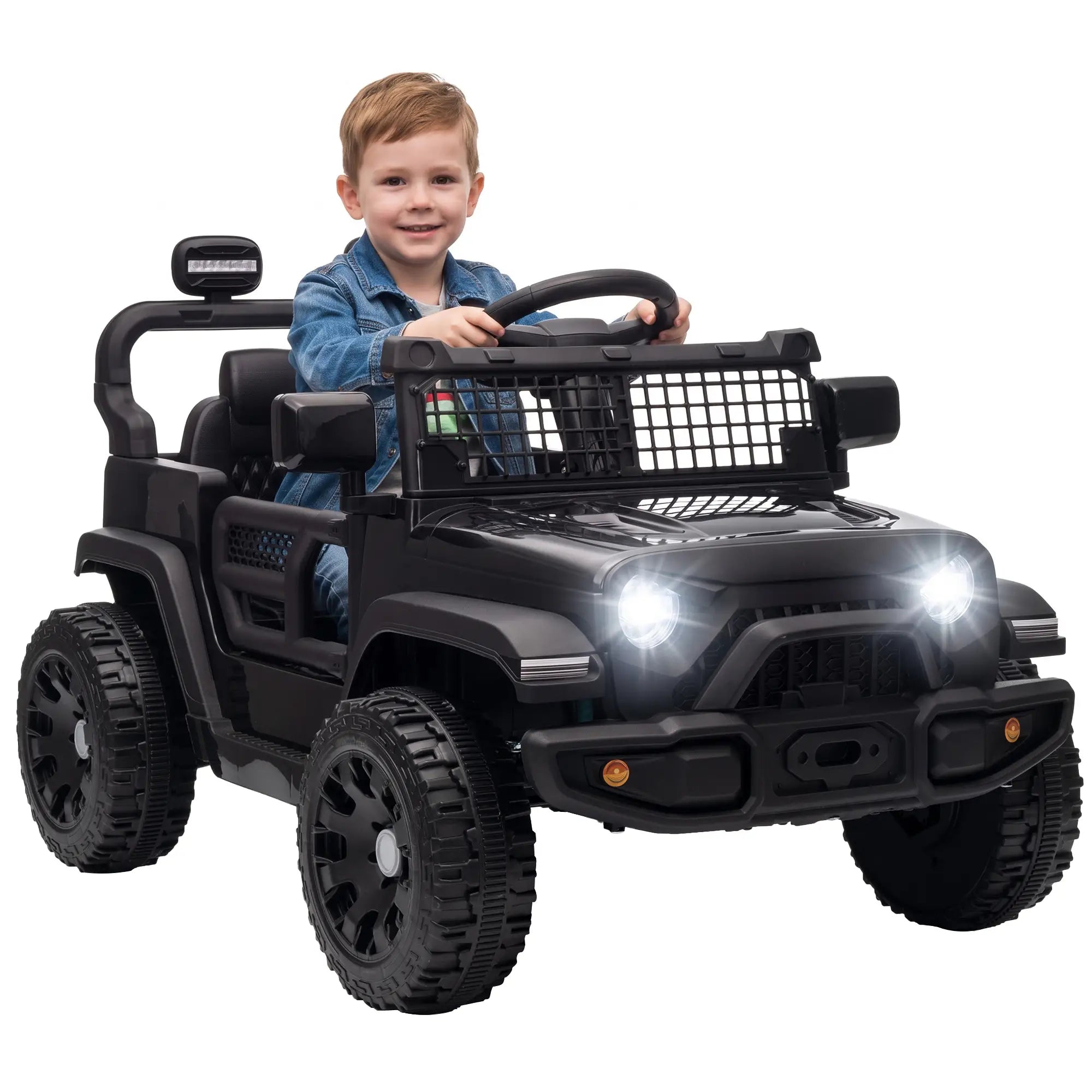 Kids 12V Electric Car With Remote, Dual Motors, Lights, Black Electric Toy Cars at Gallery Canada