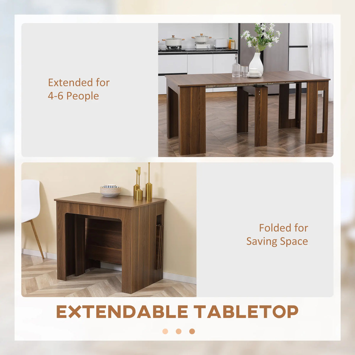 Foldable Dining Table, Extendable Kitchen Table, Seats 6 Bar Tables & Dining Tables at Gallery Canada