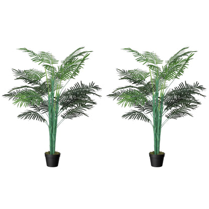 5FT Artificial Palm Tree Set, Fake Tropical Plant In Pot, Green Artificial Trees at Gallery Canada