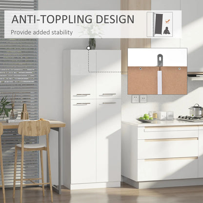 61" Pantry Cabinet, Kitchen Pantry Storage Cabinet with 2 Doors and Adjustable Shelves, Freestanding Storage Cabinet Kitchen Pantry Cabinets at Gallery Canada