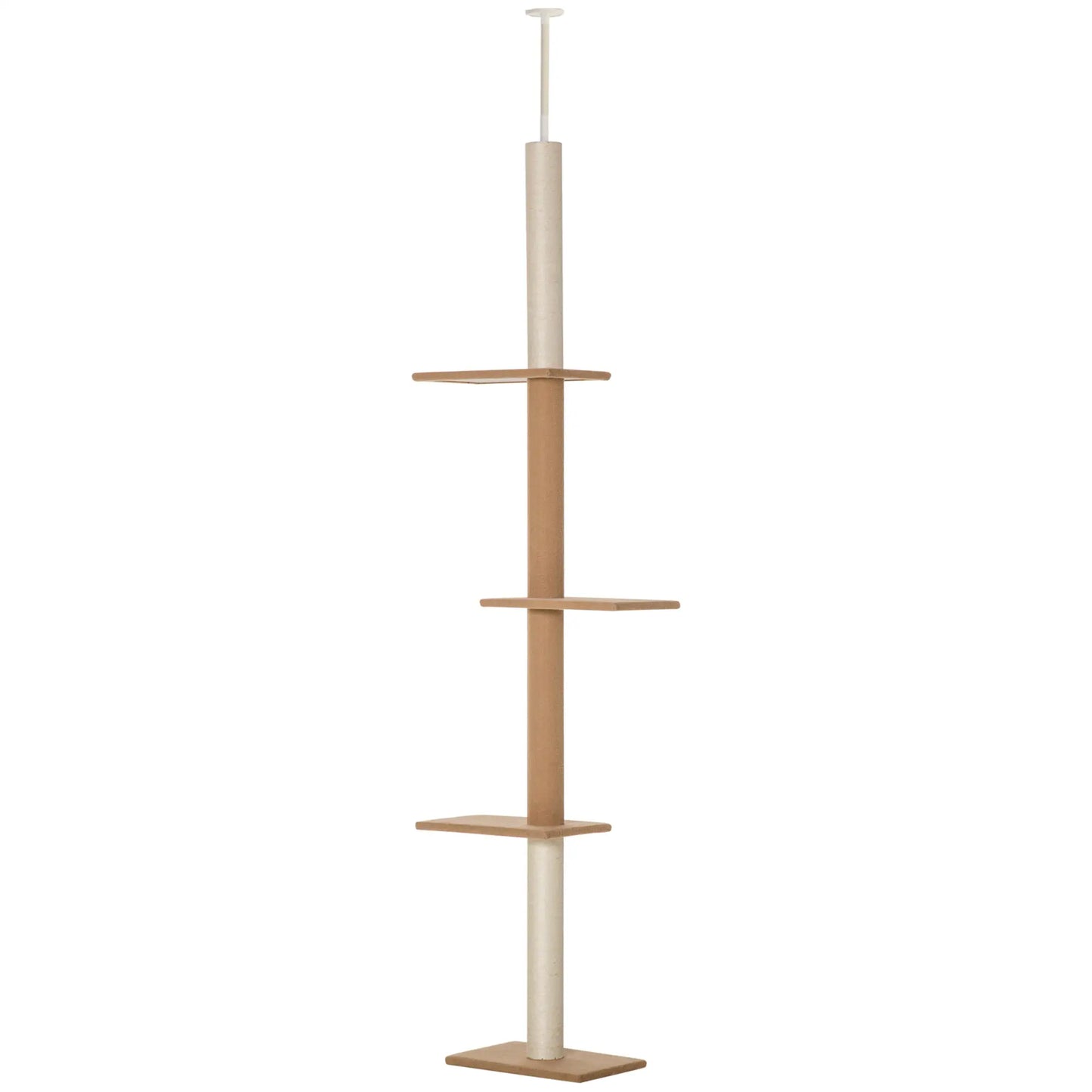 100 Floor To Ceiling Cat Tree, 3 Perches Activity Center, Brown Floor to Ceiling Cat Trees at Gallery Canada