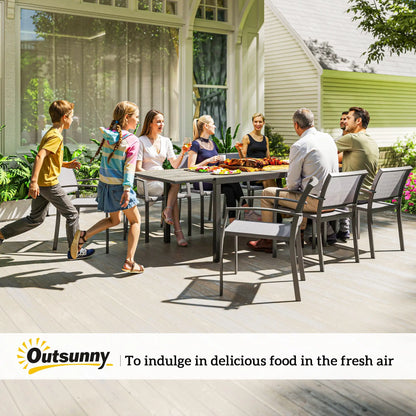 63"-94.5" Extendable Patio Dining Table, Outdoor Dining Table, Steel Frame, Grey Patio Dining Tables at Gallery Canada