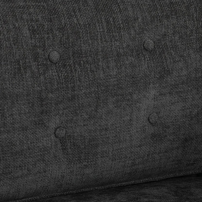 3 Seater Sofa Upholstered with Padded Cushion Modern Button Tufted Couch with Wood Legs, Dark Grey 3-Seater Sofas at Gallery Canada