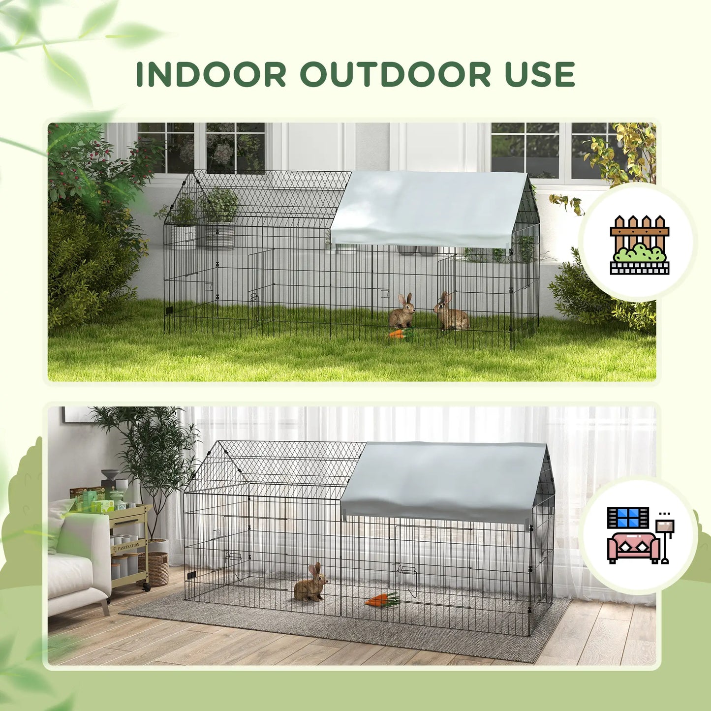 87" Small Animal Cage With Roof, Indoor Outdoor Use, For Chicken Rabbits Chinchillas, Silver Houses & Habitats at Gallery Canada