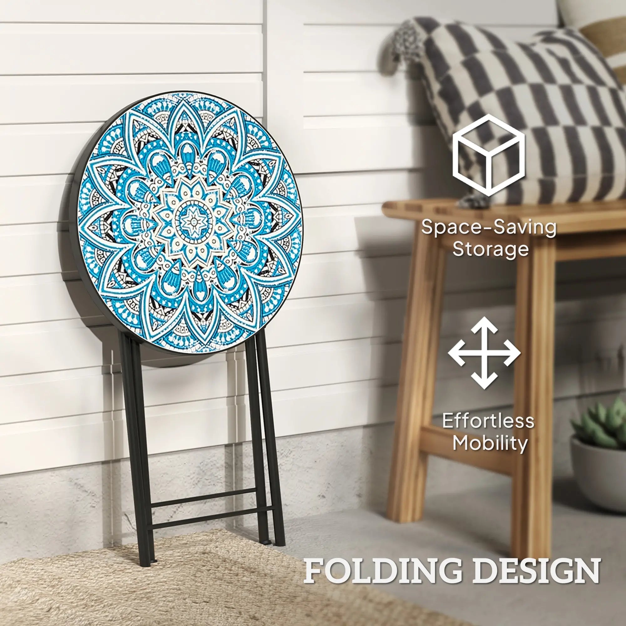 Mosaic Outdoor Patio Side Table, 14
