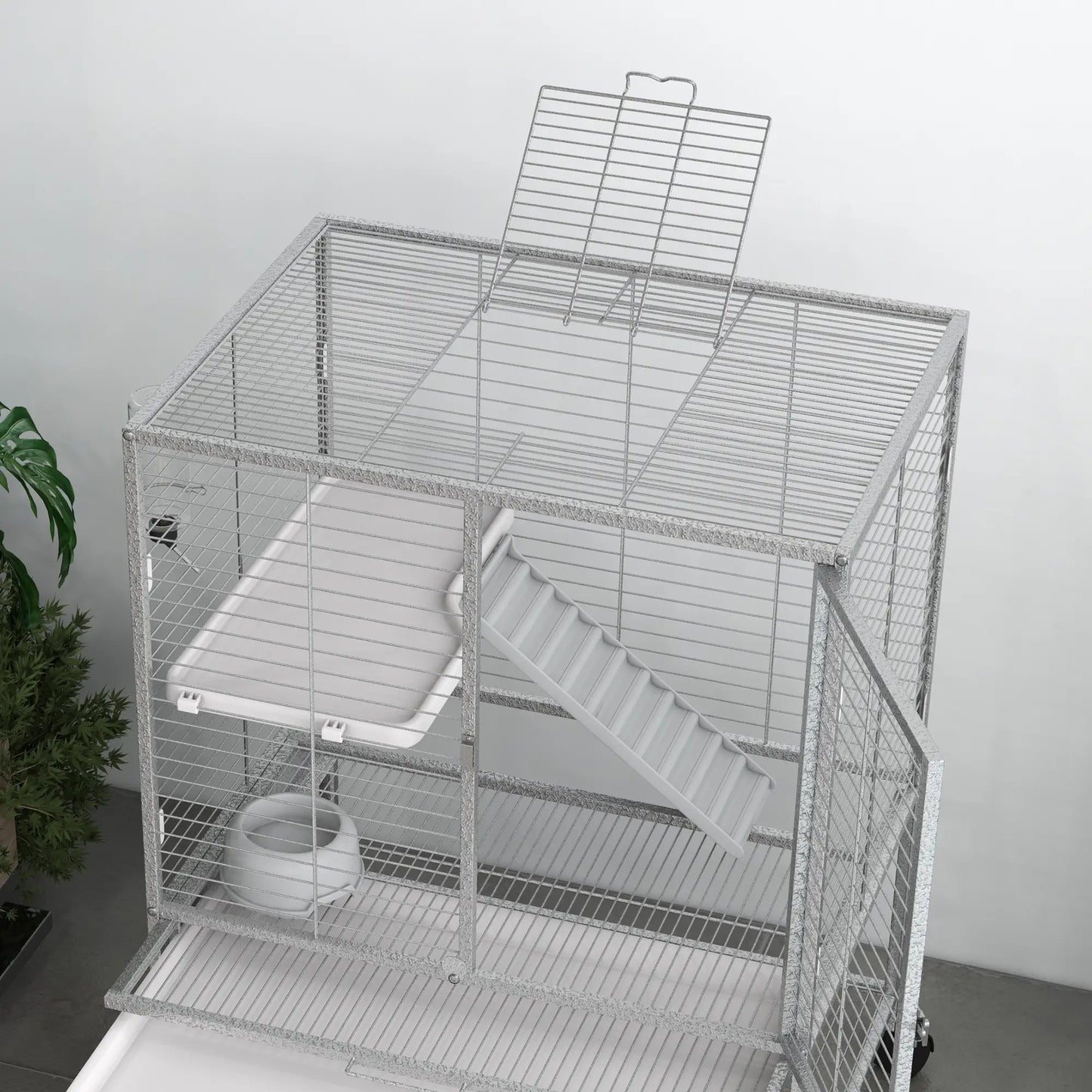 Small Animal Cage 34"H, Removable Tray, Storage Shelf, Light Grey Houses & Habitats at Gallery Canada