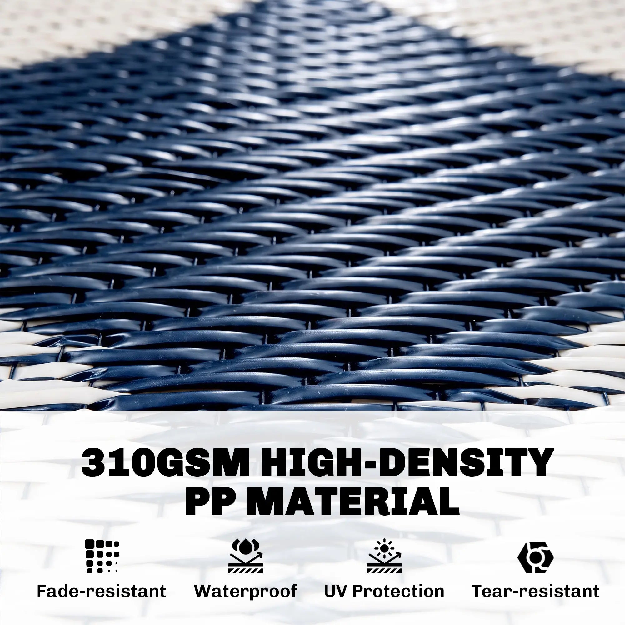 9'x12' Reversible Outdoor RV Rug, Patio Mat, Dark Blue Outdoor Reversible Rugs at Gallery Canada