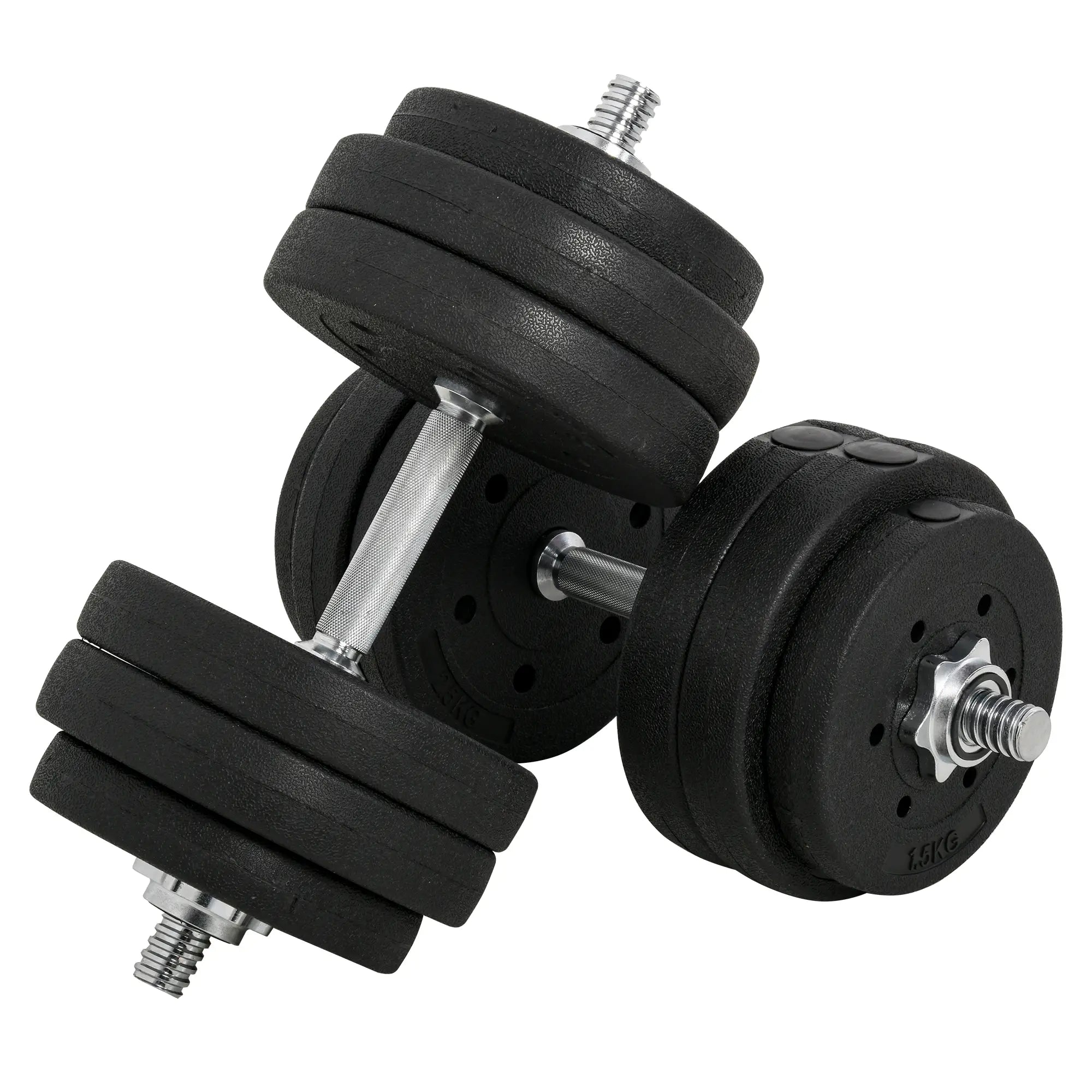 66 lbs Adjustable Dumbbell Set, Hand Weight Barbell, Black Dumbbells & Barbells at Gallery Canada