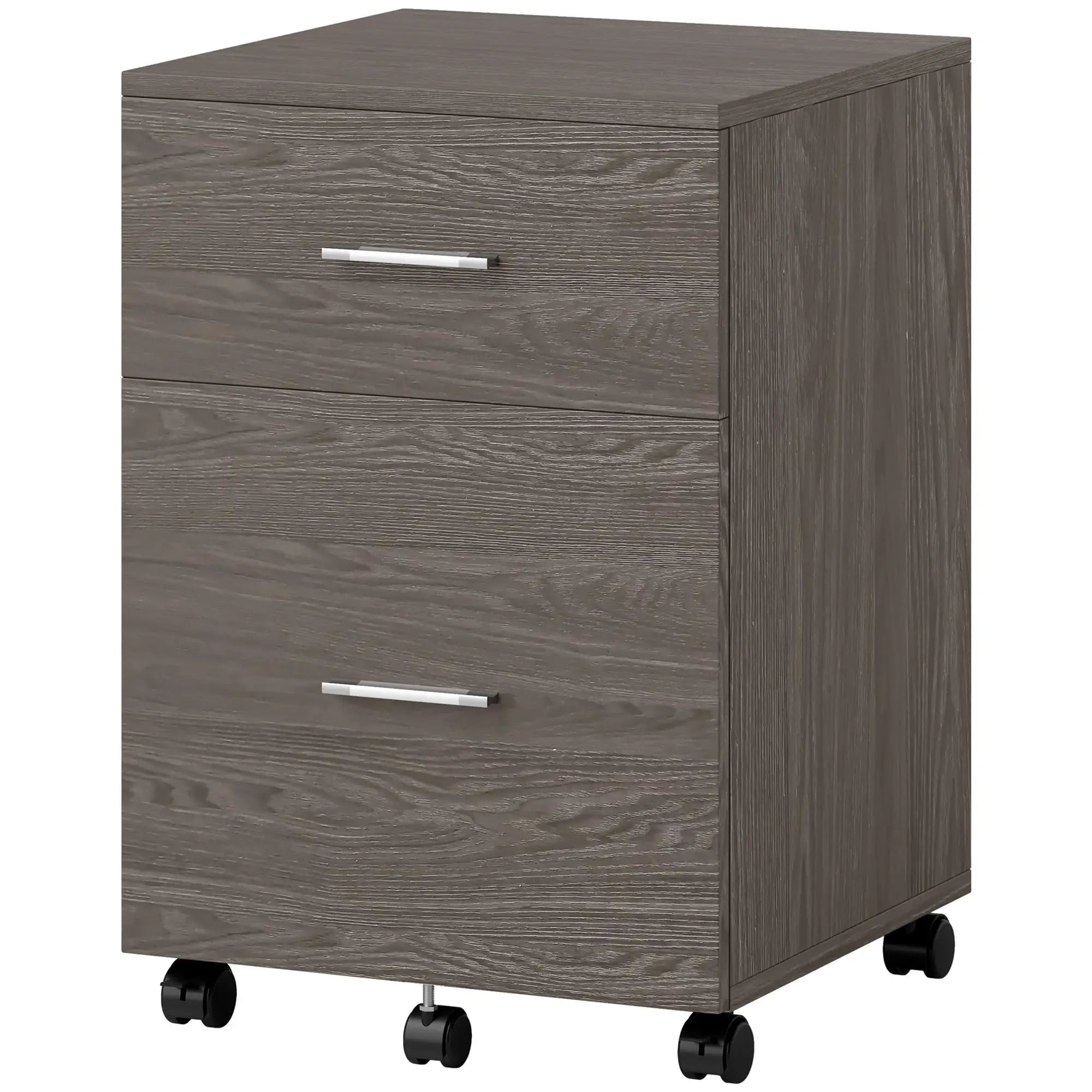 Mobile Vertical File Cabinet, 2 Drawers with Wheels, Letter or A4, Grey Office Cabinets & Cupboards Grey at Gallery Canada