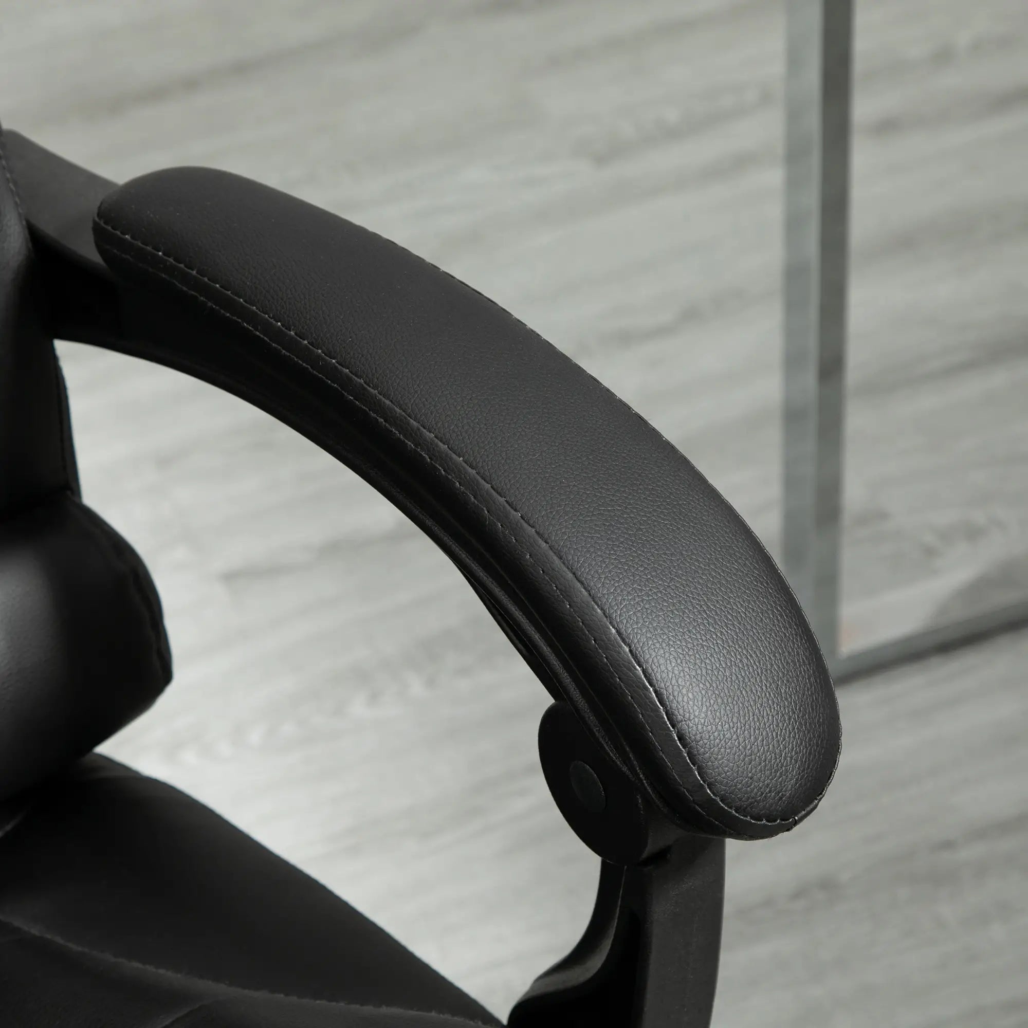 High Back Office Chair, PU Leather, Retractable Footrest, Padded Armrest, Black Executive & Manager Chairs at Gallery Canada