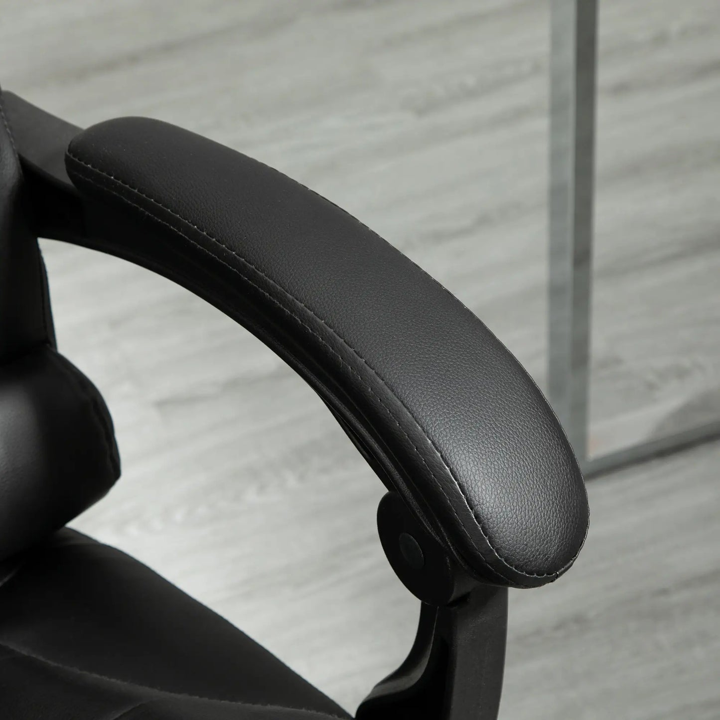 High Back Office Chair, PU Leather, Retractable Footrest, Padded Armrest, Black Executive & Manager Chairs at Gallery Canada