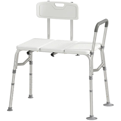 Banc de transfert pour baignoire avec accoudoir, dossier, chaise de douche, blanc