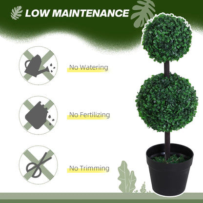 Artificial Topiary Tree Set, 2 Ball Design, Home Office Decor, Dark Green Artificial Trees at Gallery Canada