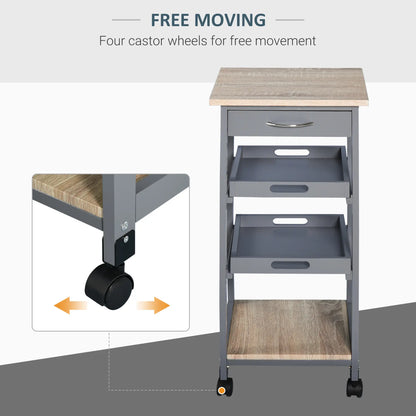 Kitchen Island Rolling Cart with Drawer, Grey Kitchen Islands & Kitchen Carts at Gallery Canada