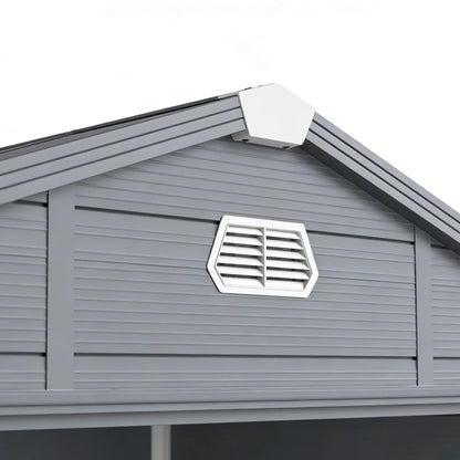 Small Garden Shed, Latch Door, Vents, Sloped Roof, 8x6, Light Grey Sheds at Gallery Canada