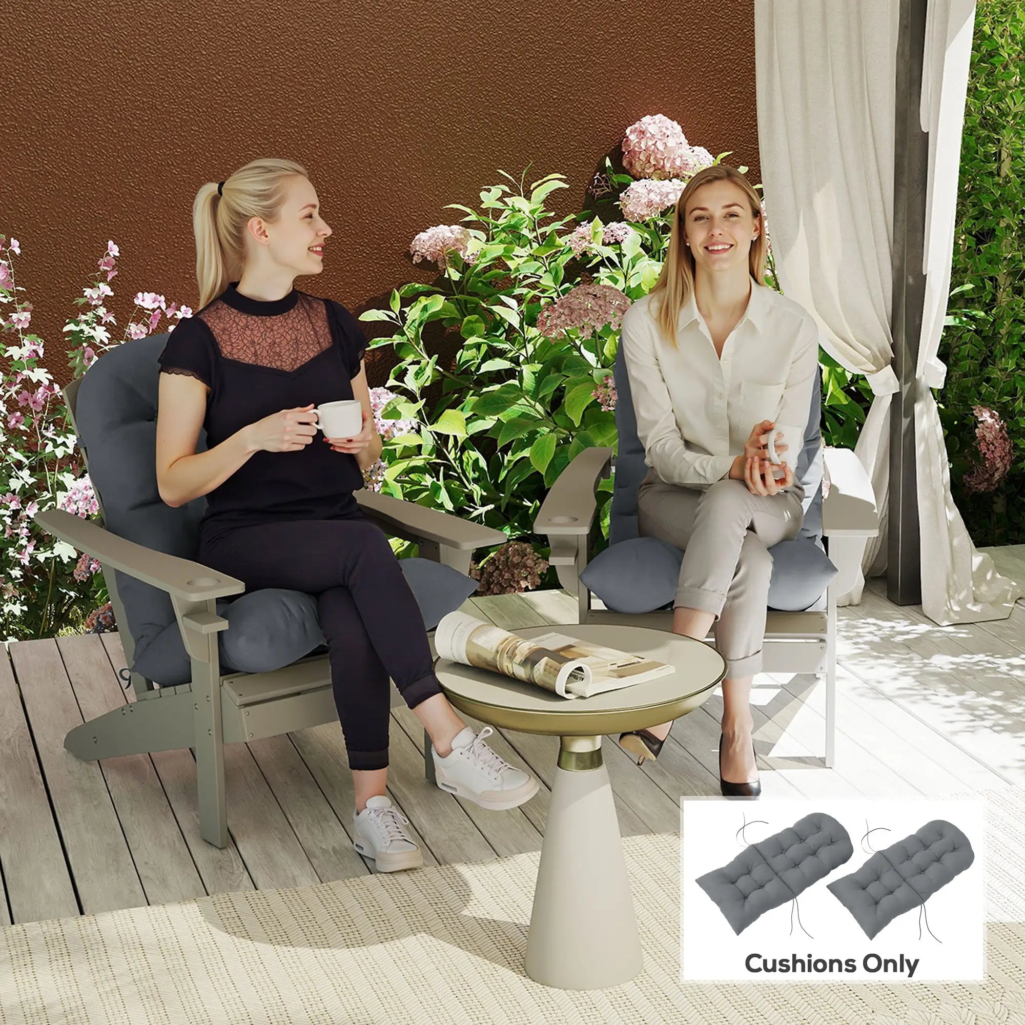 Adirondack Chair Cushions Set of 2, Grey Patio Chair Cushions at Gallery Canada