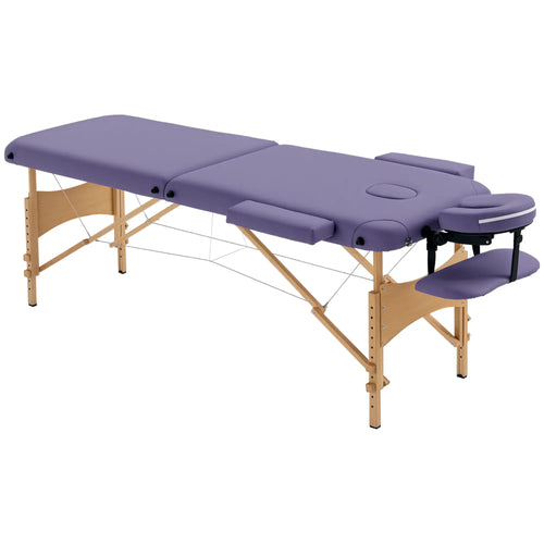 83 Inch Portable Folding Massage Table, Adjustable Salon Spa Bed, Purple