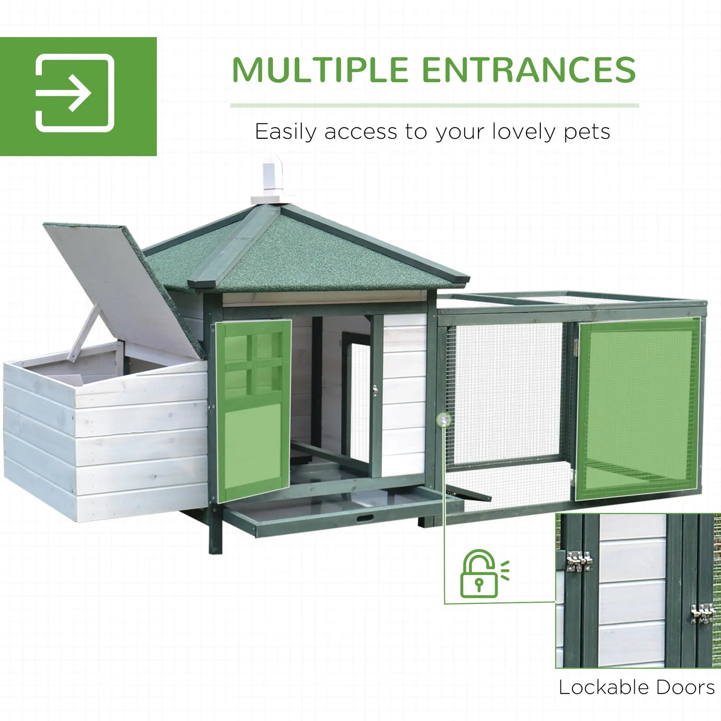 77 Chicken Coop, Rabbit Hutch, Poultry Cage, Outdoor, Green Chicken Coops at Gallery Canada