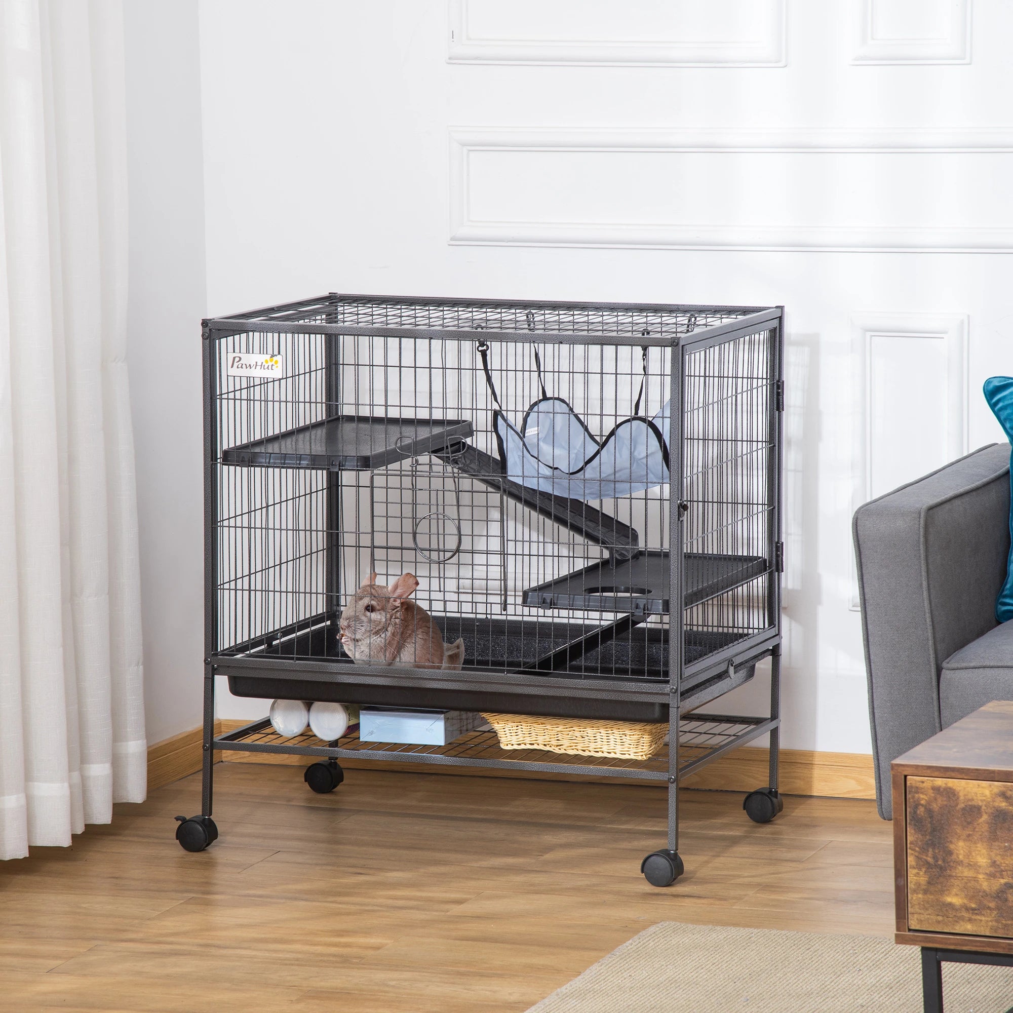 Small Animal Cage, 3-Tier Ferret Cage with Hammock, Removable Tray Houses & Habitats at Gallery Canada