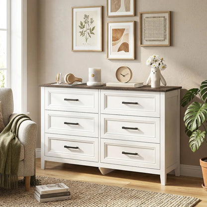 6-Drawer Wide Dresser Chest for Bedroom Living Room Closet Storage Cabinets at Gallery Canada