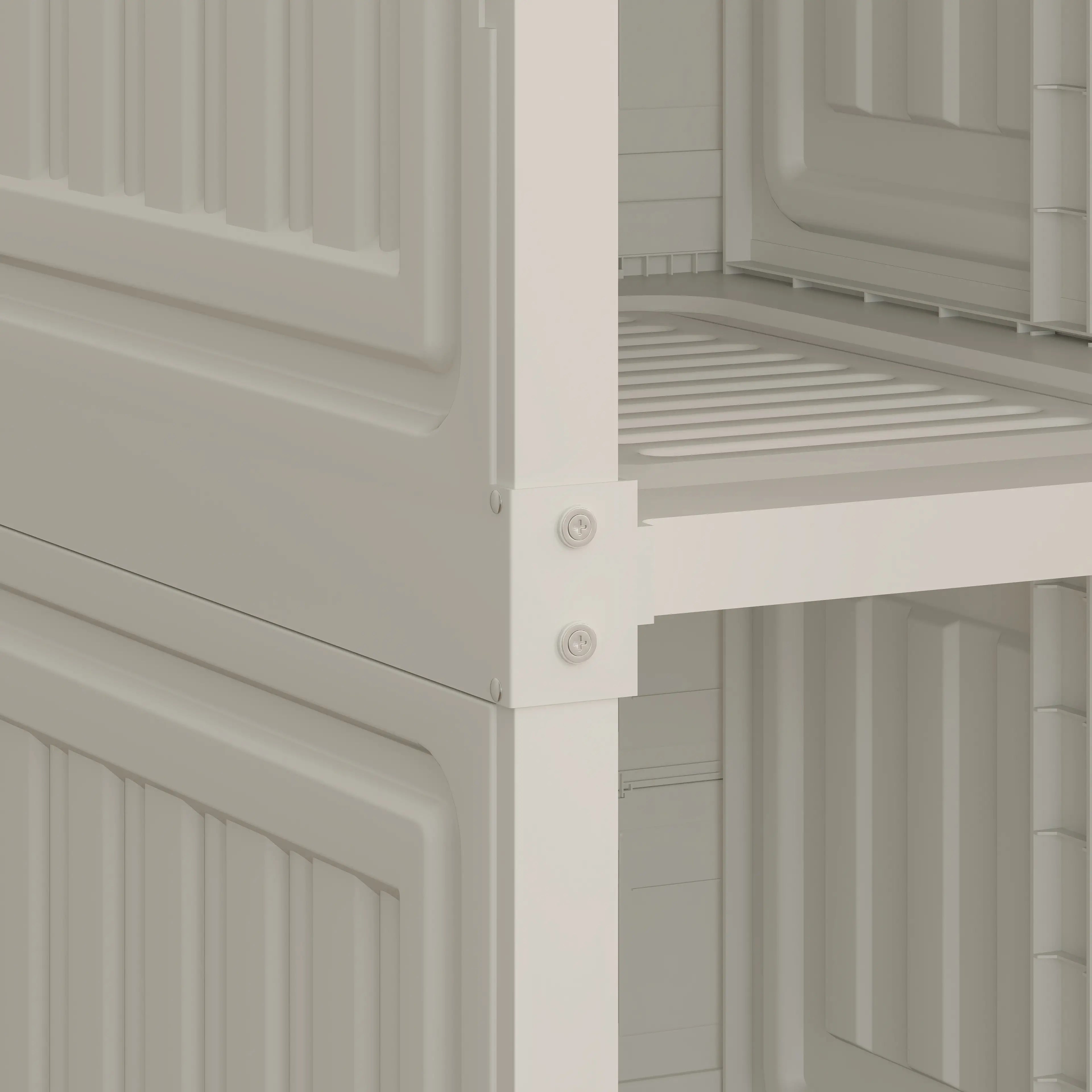 Portable Wardrobe, Foldable Plastic Closet, 8 Compartments, 2 Hanging Rods, Brown Clothing Storage at Gallery Canada