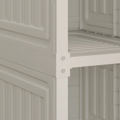 Portable Wardrobe, Foldable Plastic Closet, 8 Compartments, 2 Hanging Rods, Brown Clothing Storage at Gallery Canada