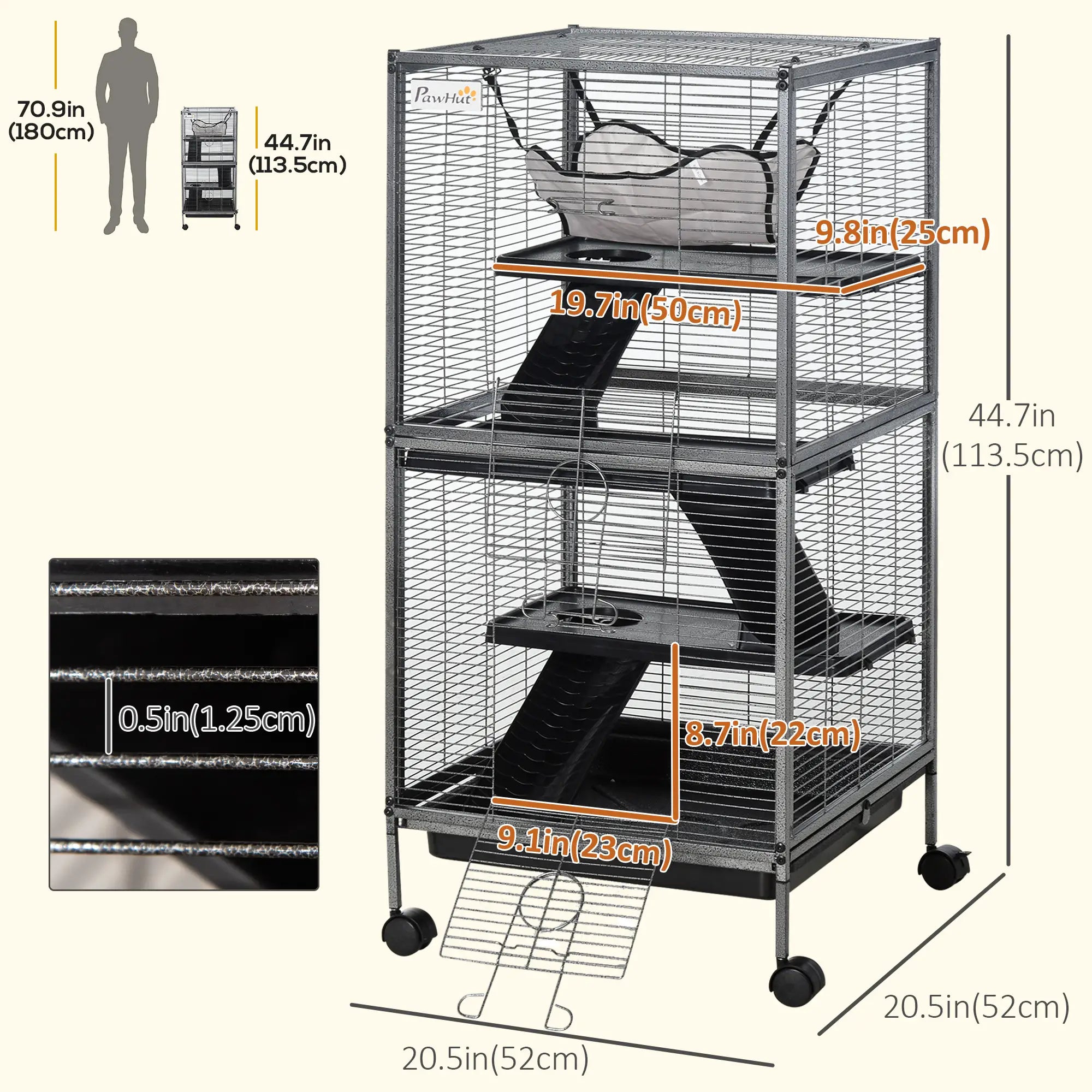 4-Tier Rolling Small Animal Cage, Guinea Pig, Ferret, Chinchilla, Rabbit Houses & Habitats at Gallery Canada