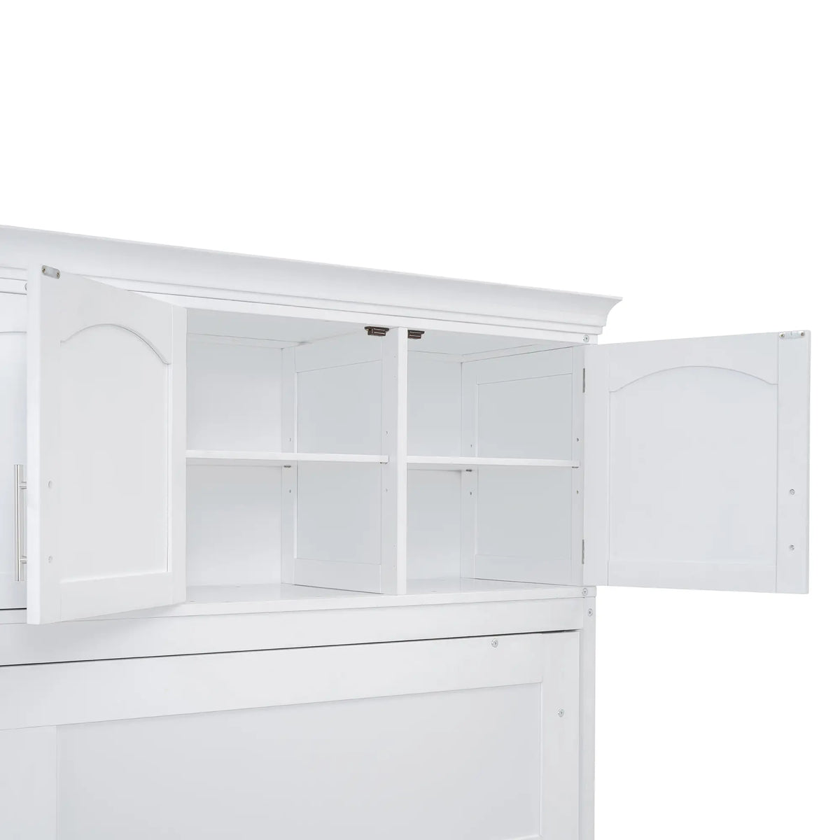 Murphy Bed with Cabinets, Space-Saving Design, 117.5" L x 16" W x 88" H, White Bed Frames at Gallery Canada