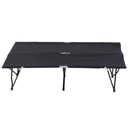 76" Folding Camping Cot For Two, Outdoor Portable Double Bed, Black Camping Cots at Gallery Canada