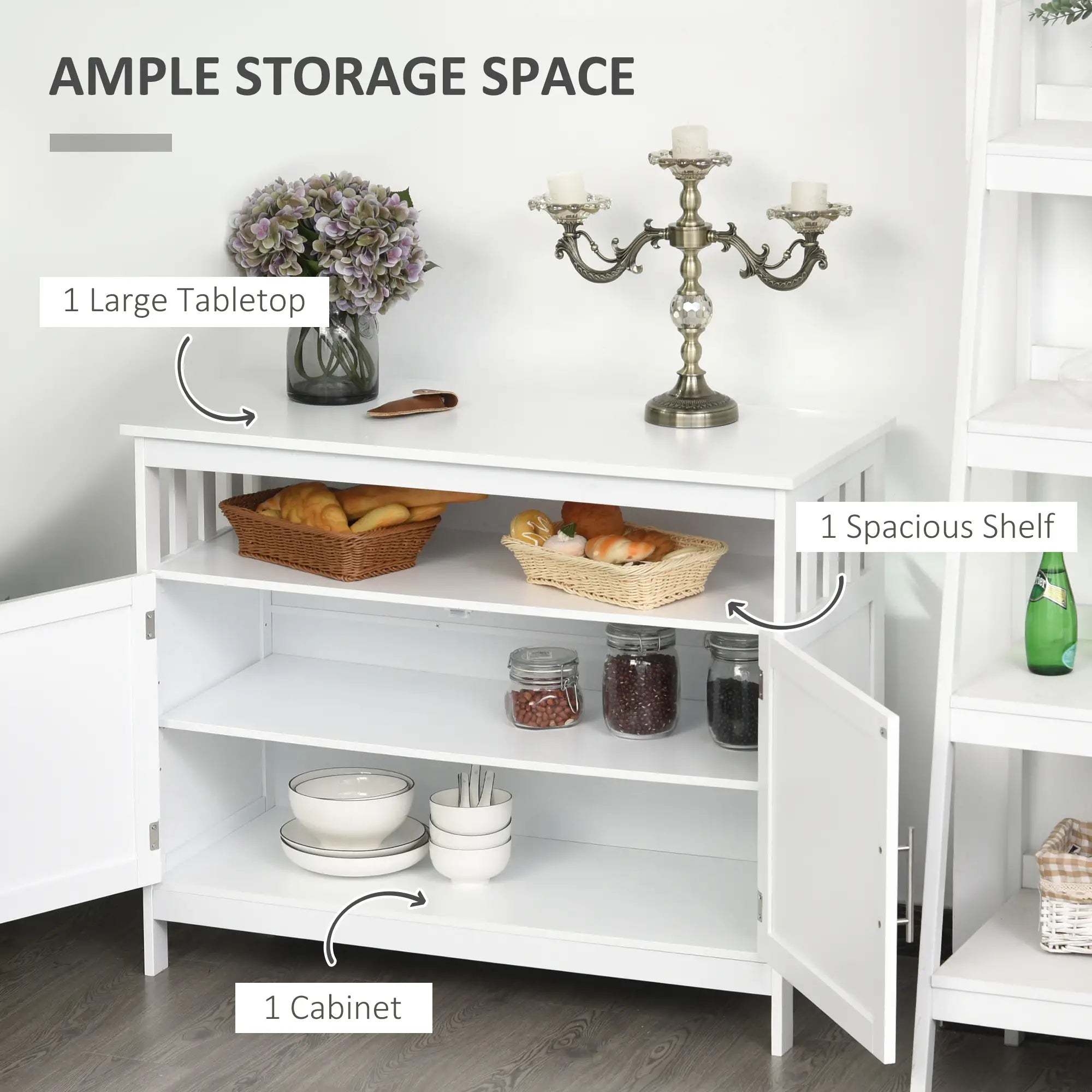 Wooden Console Table, Open Shelf, 2 Layer Cabinet, Kitchen Furniture Bar Cabinets at Gallery Canada