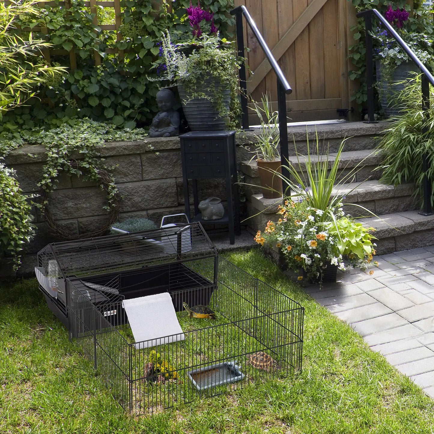 Metal Small Animal Cage, Rabbit Cage, 34.6" L x 50.6" W x 22" H Houses & Habitats at Gallery Canada