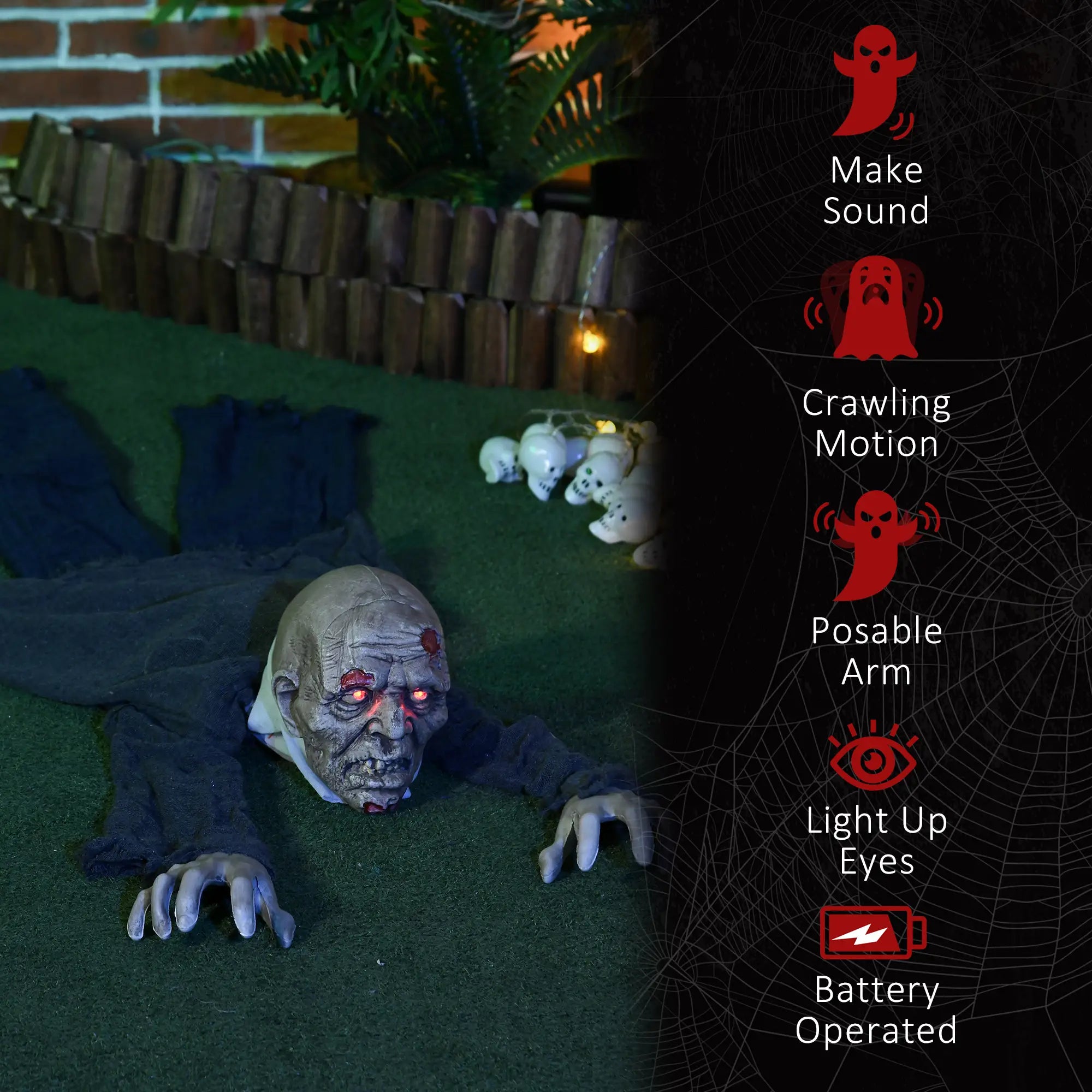 5.2ft Life Size Outdoor Halloween Zombie, Animated, Motion Activated Halloween Decorations at Gallery Canada