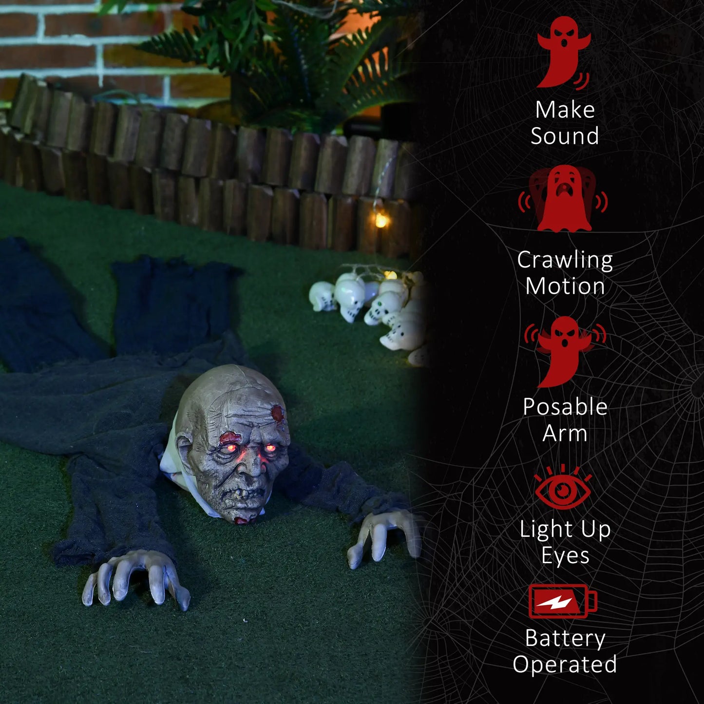 5.2ft Life Size Outdoor Halloween Zombie, Animated, Motion Activated Halloween Decorations at Gallery Canada