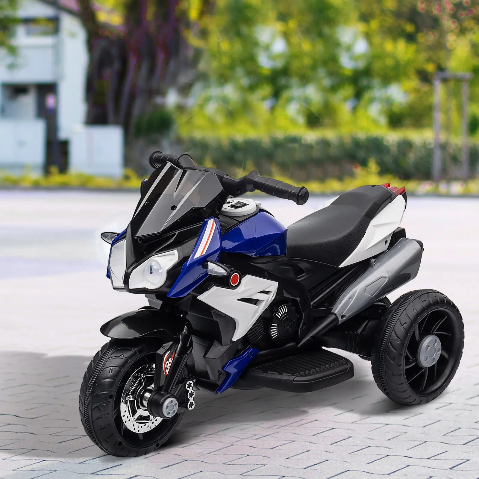 Kids Electric Motorcycle Ride-On Toy, 3 Wheels, Music, Horn, Lights, Blue Electric Motorcycles at Gallery Canada
