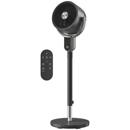 20dB Standing Fan for Bedroom, 70°+90° Auto Oscillating Fan with 8 Speeds, Remote Control, 12H Timer, Adjustable Height Stand Fans at Gallery Canada