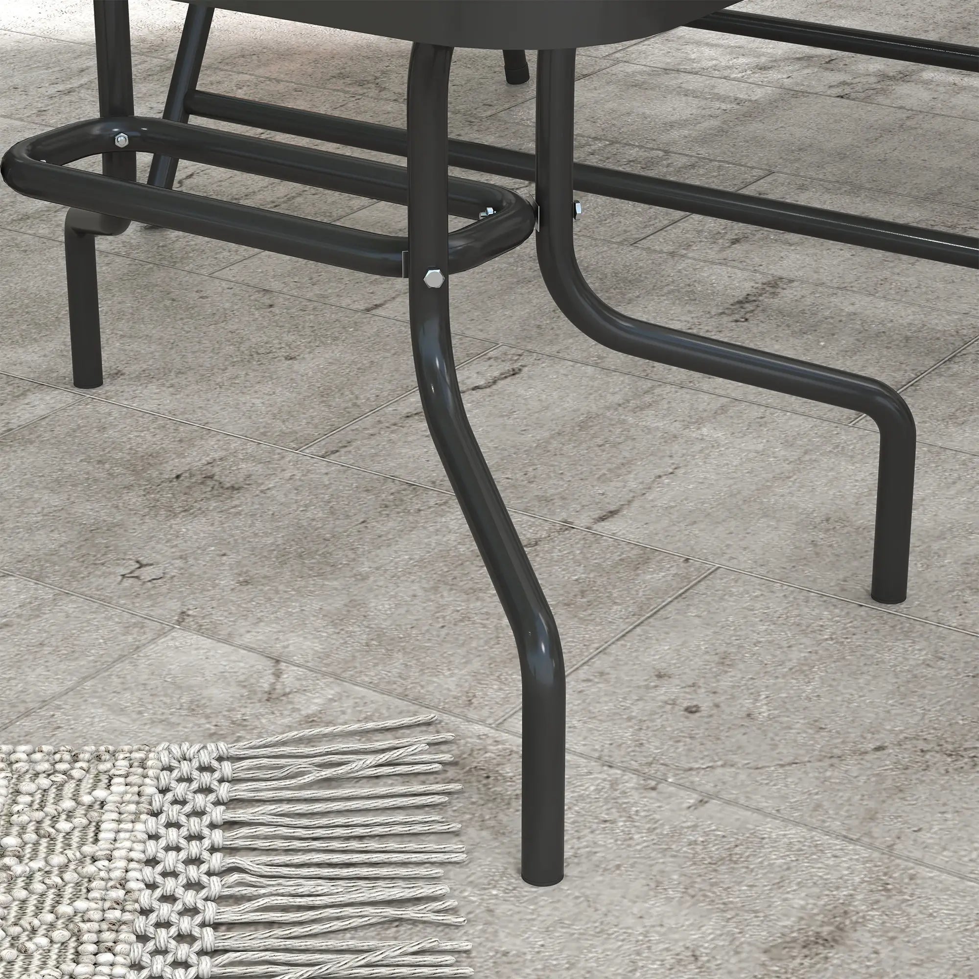4 Piece Patio Furniture Set, Two Foldable Armchairs, Loveseat, Glass Top Table, Mixed Grey Patio Furniture Sets at Gallery Canada