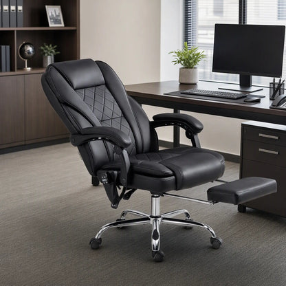 Massage Office Chair, Reclining Computer Chair, Adjustable Height, Footrest, Black Massage Chairs at Gallery Canada