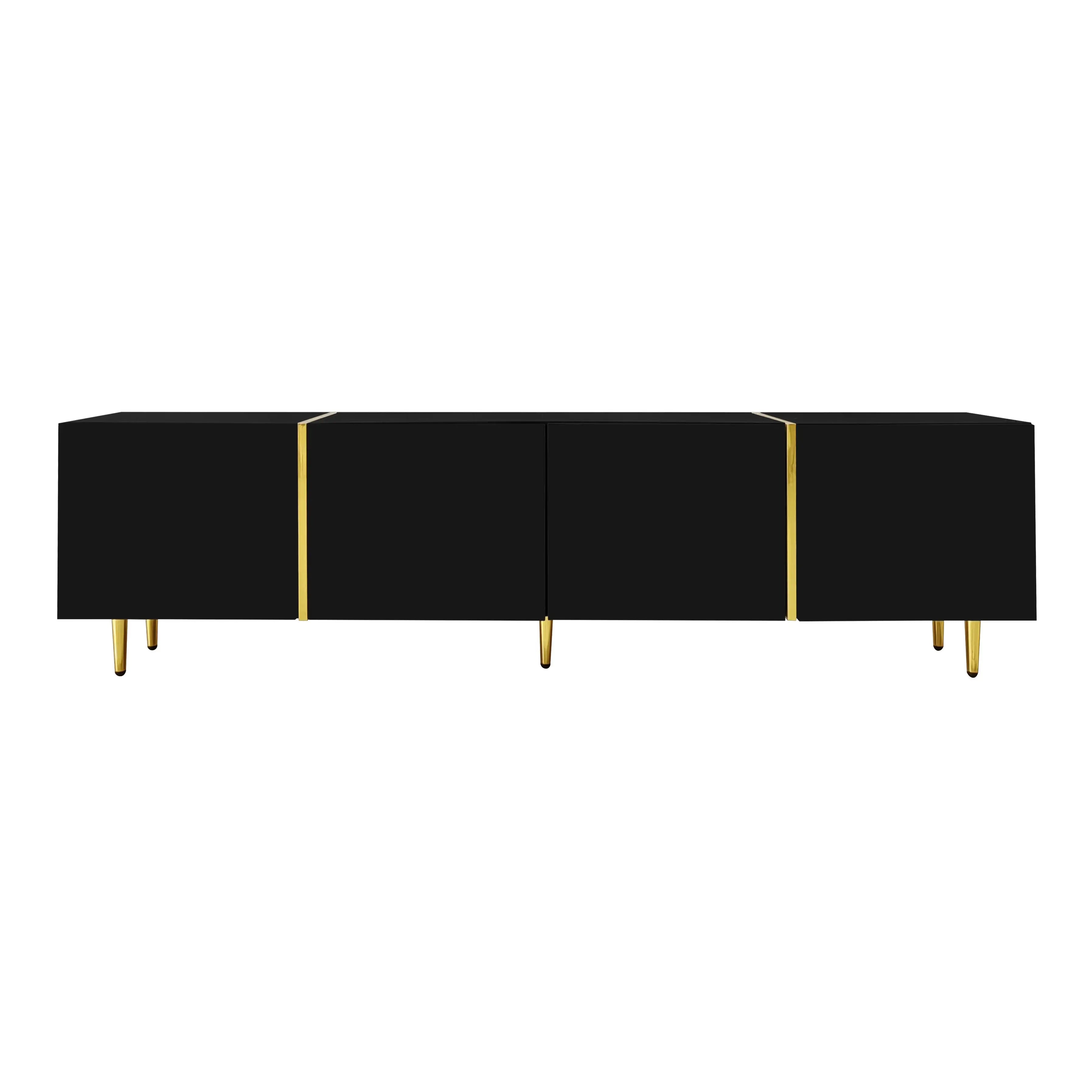 Modern TV Stand, 4 Doors, Soft-Close Hinges, 67