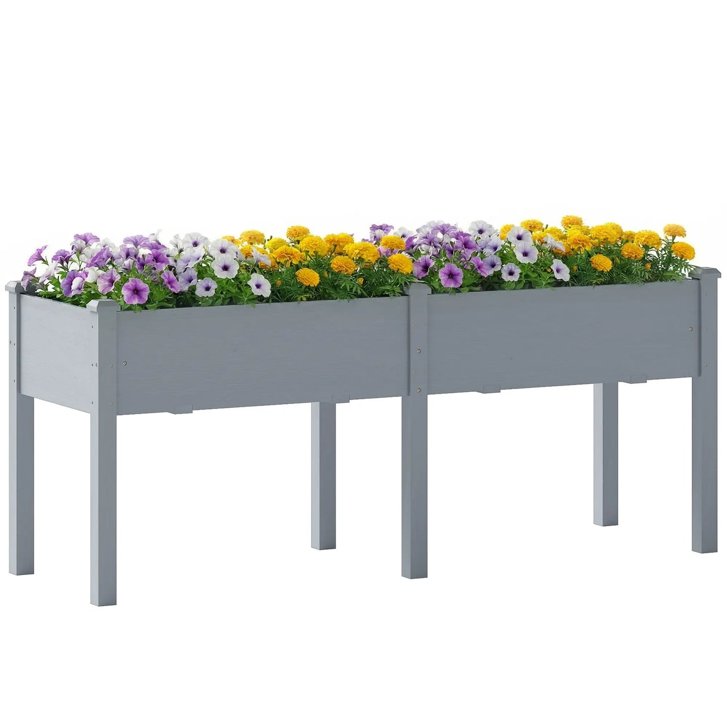Wooden Raised Garden Bed With Legs, 72" x 23" x 30", Elevated Outdoor Planter Box Elevated Garden Beds at Gallery Canada