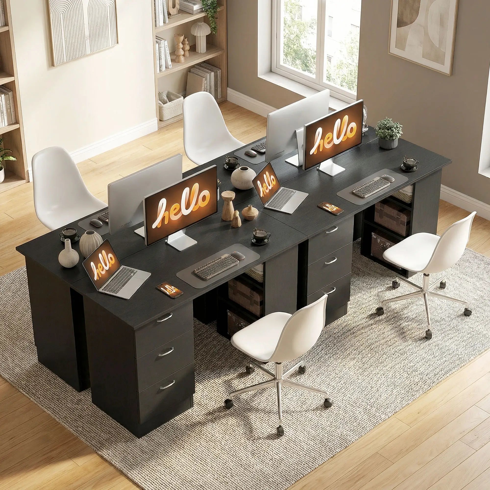 Computer Desk With Shelves And Drawers, 47