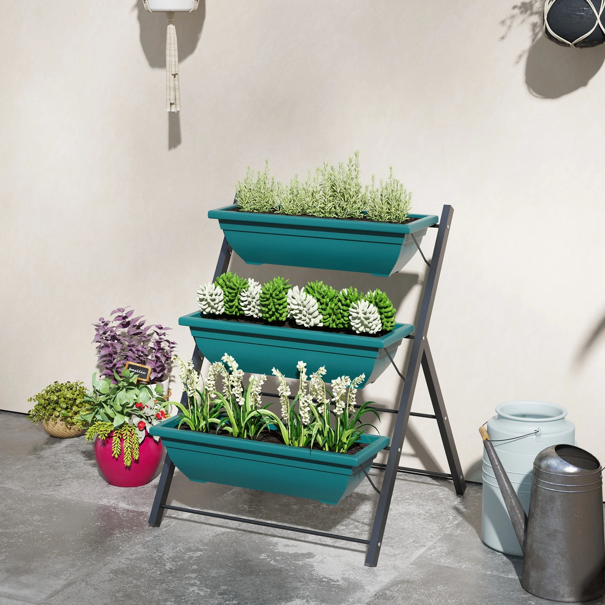 3-Tier Vertical Garden Planter, Outdoor Plant Stand for Vegetables Flowers Plant Stands at Gallery Canada