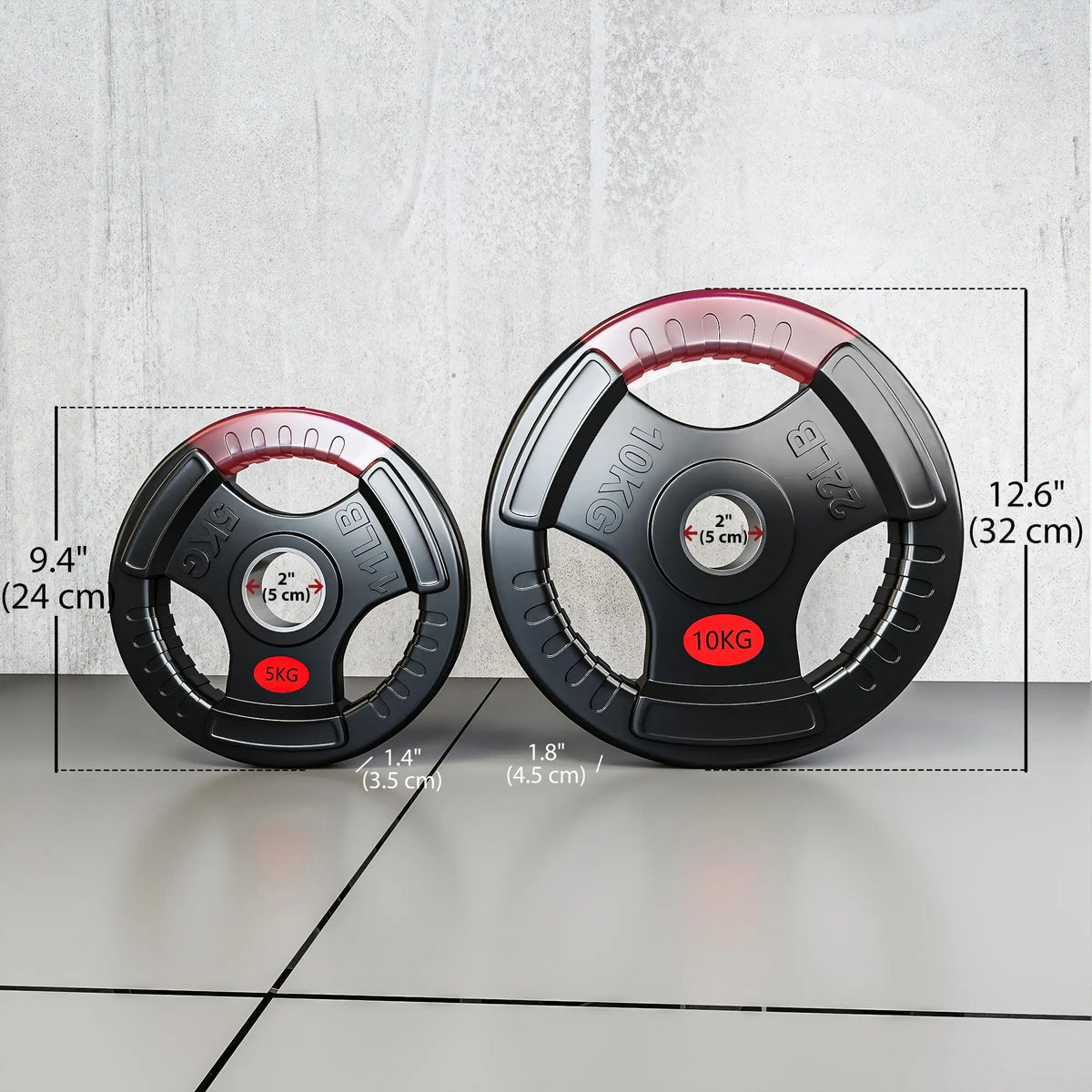 Weight Plates Set, 2-Inch Barbell Weights, 2 x 11lbs, 2 x 22lbs Dumbbells & Barbells at Gallery Canada