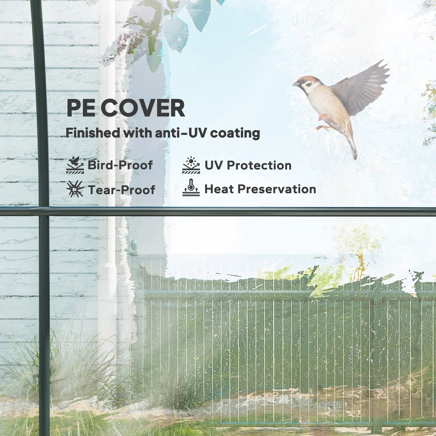 Polytunnel Greenhouse, Roll-Up Door, Mesh Window, 3 x 2 x 2 m, Clear Tunnel Greenhouses at Gallery Canada