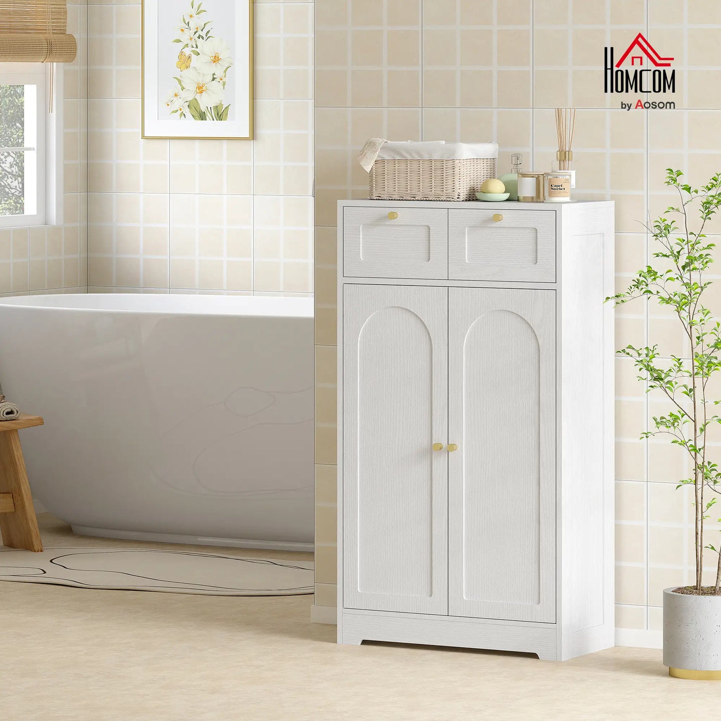 Bathroom Floor Cabinet With 2 Drawers, White Freestanding Bathroom Cabinets at Gallery Canada