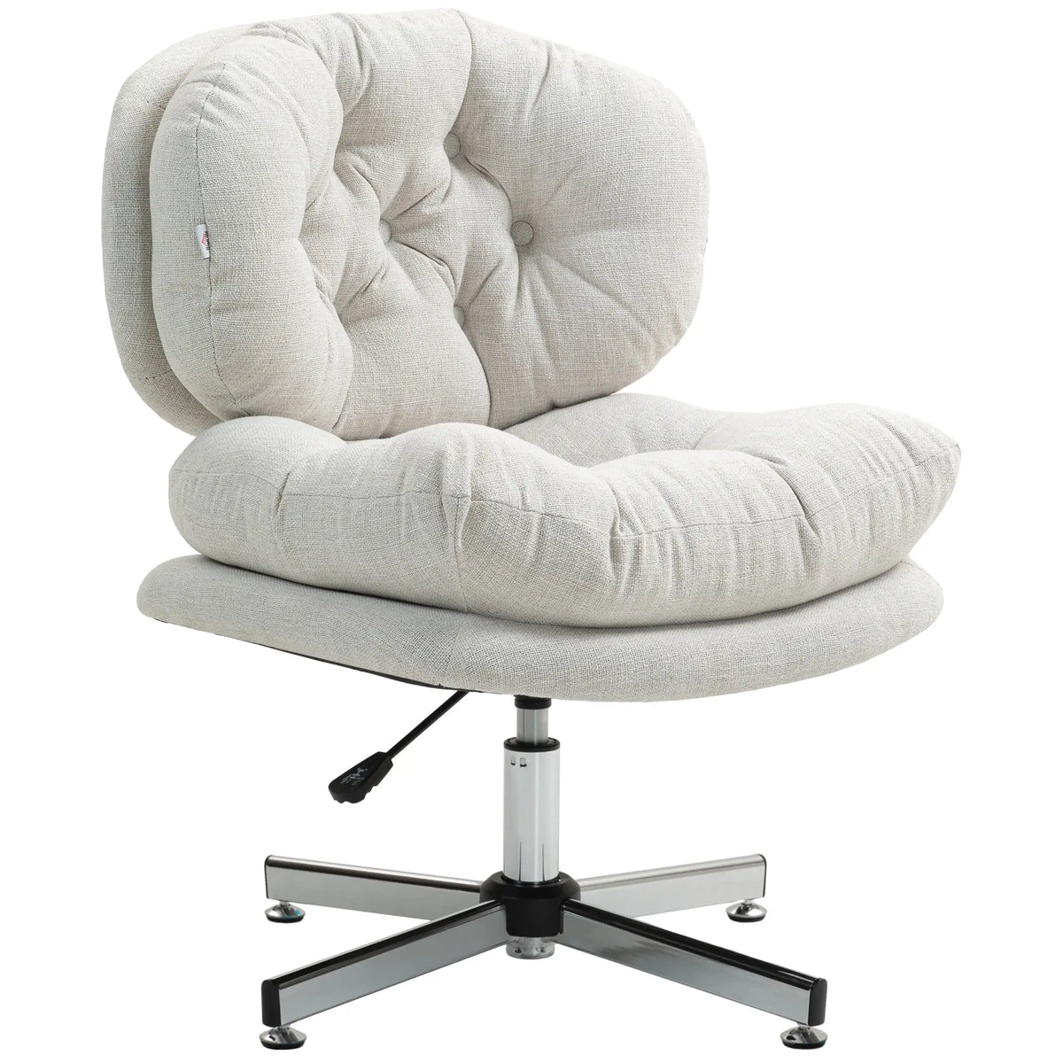 Armless Office Chair, Wide Padded Seat, Adjustable Height, Cream White Task Chairs Cream at Gallery Canada